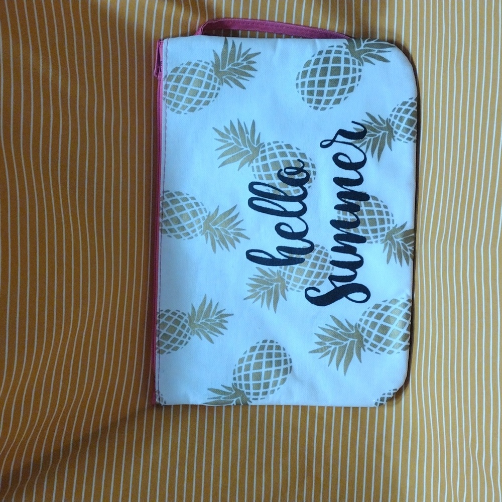 Hello Summer Beige Pineapple Multiple Purpose Bag… - image 5